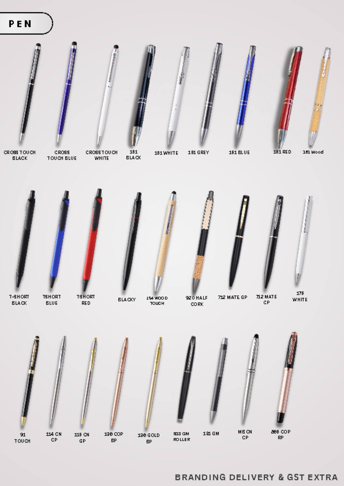 Pens catalogue, page 1